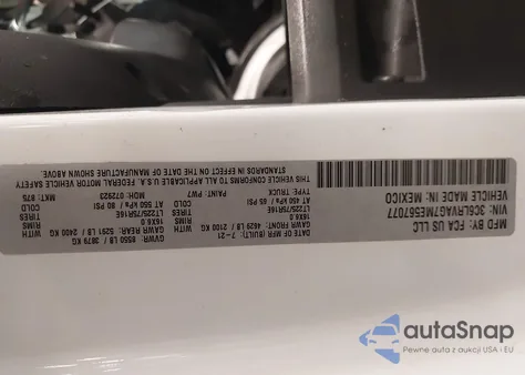 2021 Ram Promaster 1500 Low Roof 136 Wb z USA, uszkodzony, nr VIN 3C6LRVAG7ME567077